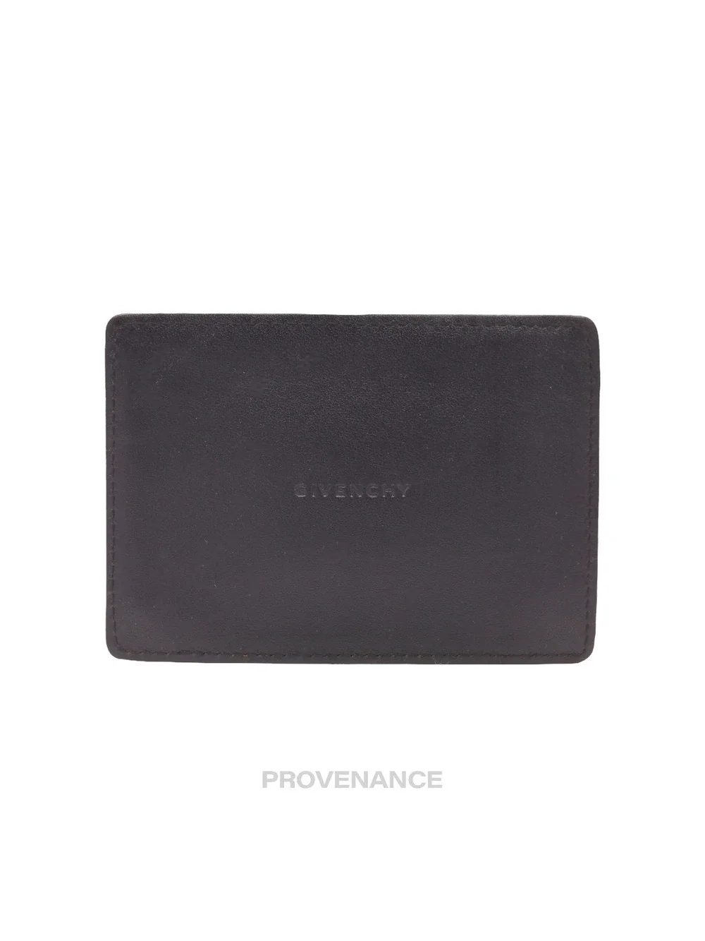 🔴 Givenchy Logo Card Holder Wallet - Black Leather